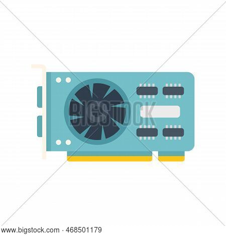 Pci Gpu Card Icon Flat Vector. Pc Video. Cpu Chip Isolated