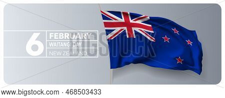 New Zealand Waitangi Day Greeting Card, Banner Vector Illustration. New Zealandian National Holiday 