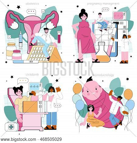 Reproductology And Obstetrics Set. Human Reproductive Health