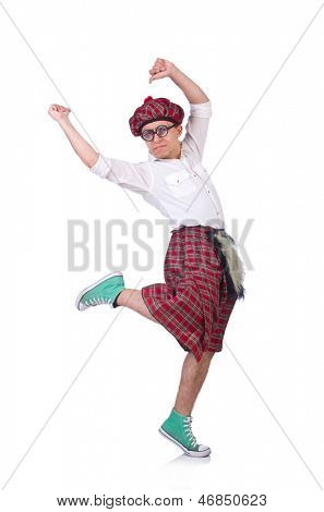 Lustige Scotsman isolated on the white
