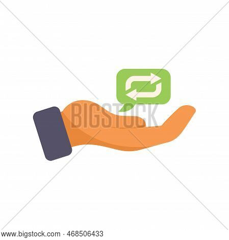 Keep Data Repost Icon Flat Vector. Check Market. Page Document Isolated