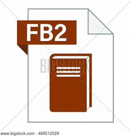 Modern Flat Design Of Fb2 File Icon For Web. Simple Style