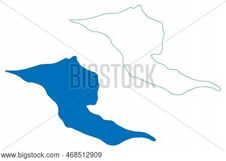 Lake Suraj Tal (republic Of India) Map Vector Illustration, Scribble Sketch Tso Kamtsi Or Surya Tal 