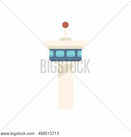 Aiport Plane Tower Icon Flat Vector. Ground Support. Cargo Aviation Isolated