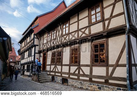 Wernigerode, Saxony-anhalt, Germany, 29 October 2022:  Museum Schiefes Or Crooked Haus, Historic Old
