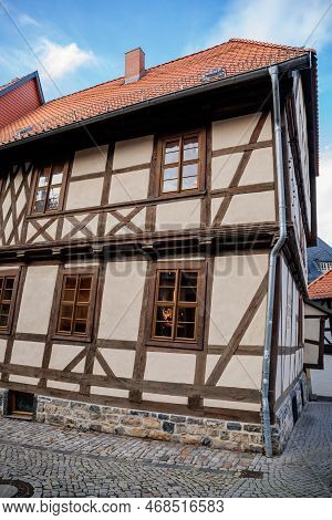 Wernigerode, Saxony-anhalt, Germany, 29 October 2022:  Museum Schiefes Or Crooked Haus, Historic Old