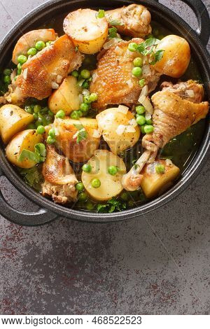 Chicken Vesuvio Is A Classic Italian-american Dish For Baked Chicken With Potatoes, Peas, White Wine