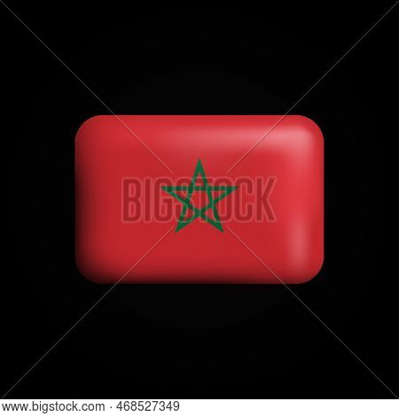 Marocco Flag 3d Icon. National Flag Of Marocco. Vector Illustration