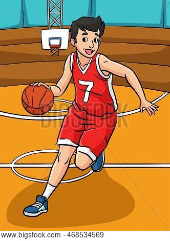 This Cartoon Clipart Shows A Basketball Illustration.