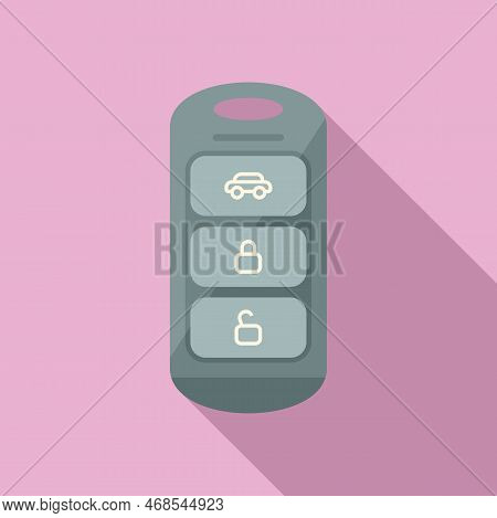 Smart Car Key Icon Flat Vector. Vehicle Button. Lock Service