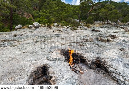 Chimaera Mountain Eternal Fire, Fire From Natural Gas In Rocks (\