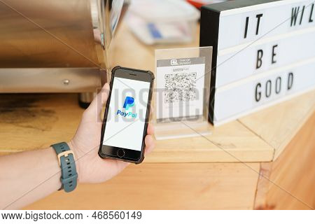 Chiang Mai Thailand.october 15, 2022: Paypal The Largest Operator Of Electronic Money It Was Founded