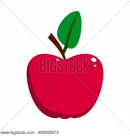 Red Apple Fruit Vector Illustration Isolated On White Background