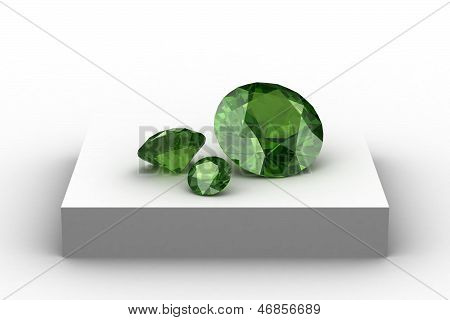 Peridot  On White Podium