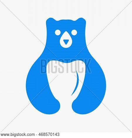 Initial Bear Teeth Logo Negative Space Vector Template. Bear Teeth Coffee Symbol
