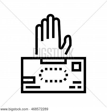 Nonlatex Gloves First Aid Line Icon Vector. Nonlatex Gloves First Aid Sign. Isolated Contour Symbol 