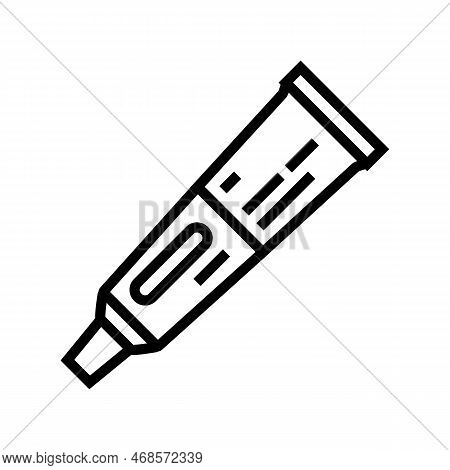 Hydrocortisone Ointment First Aid Line Icon Vector. Hydrocortisone Ointment First Aid Sign. Isolated