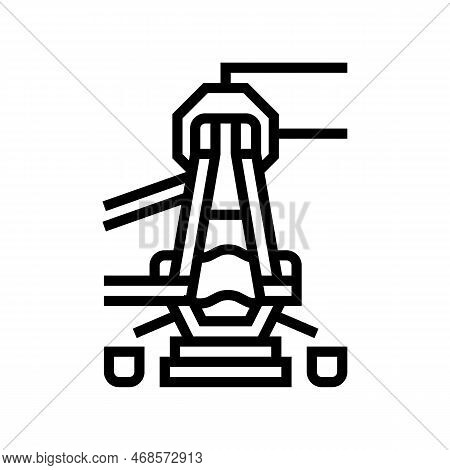 Blast Furnace Steel Production Line Icon Vector. Blast Furnace Steel Production Sign. Isolated Conto