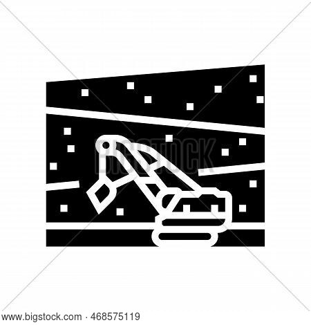 Open Pit Mine Steel Production Glyph Icon Vector. Open Pit Mine Steel Production Sign. Isolated Symb