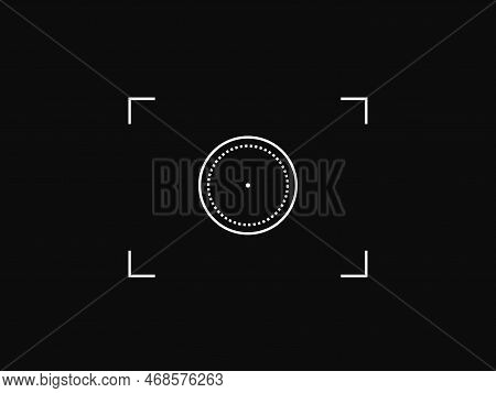 Vector Illustration Target Aim, Focus Icon, Camera Frame Or Photo Viewfinder Screen Line Symbol At D