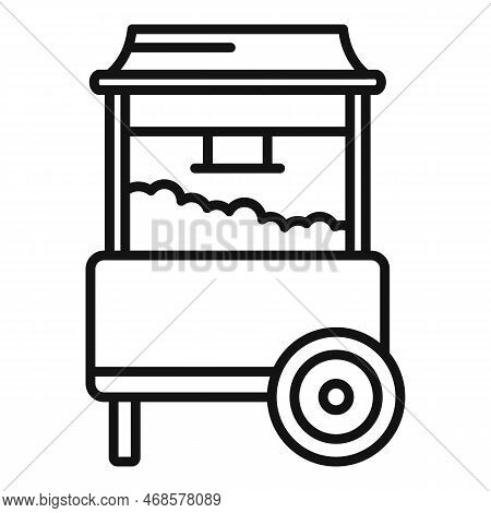 Popcorn Stand Icon Outline Vector. Seller Food. Maker Candy