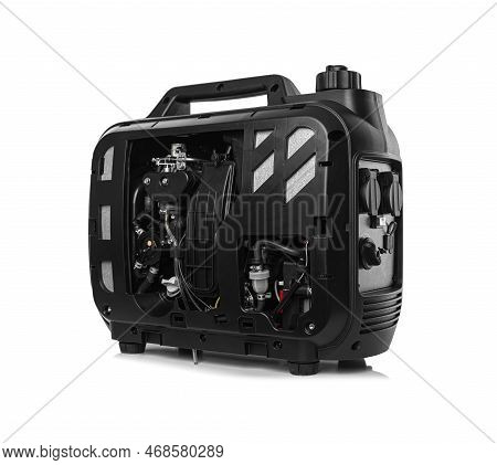 Generator. Inverter Gasoline Generator Isolated On White Background.