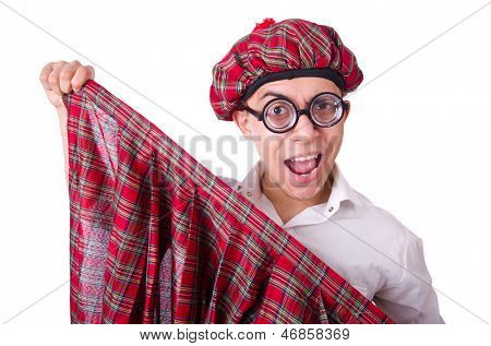 Lustige Scotsman isolated on the white