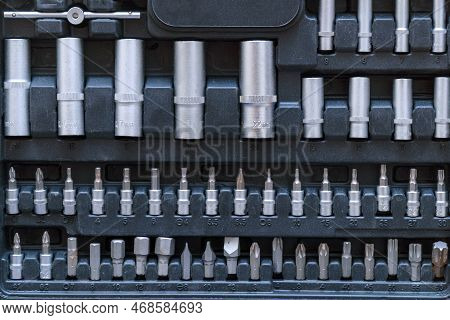 A Set Of Torx Tools, Socket Wrenches, Screwdrivers And Other Tools. A Tool For Car Repair. Selective