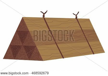 Building Material. Heap Of Wood. Cartoon Supplies For Buildings Works. Construction Concept. Illustr