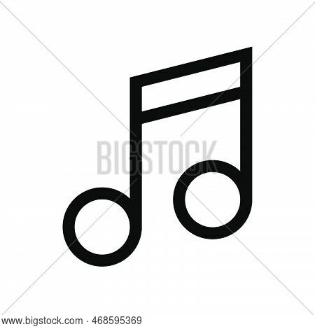 Music Note Icon Line Isolated On White Background. Black Flat Thin Icon On Modern Outline Style. Lin