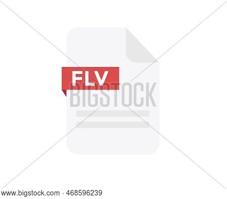 File Format Flv Logo Design. Document File Icon, Internet, Extension, Sign, Type, Presentation, Grap