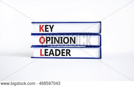 Kol Key Opinion Leader Symbol. Concept Words Kol Key Opinion Leader On Books On A Beautiful White Ta