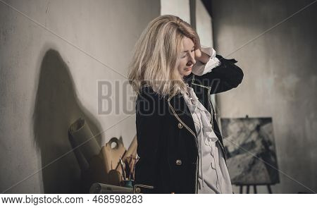 Victorian Style, Velvet Coat And White Shirt Androgyny Vintage Fashion. Vampire Era Clothes