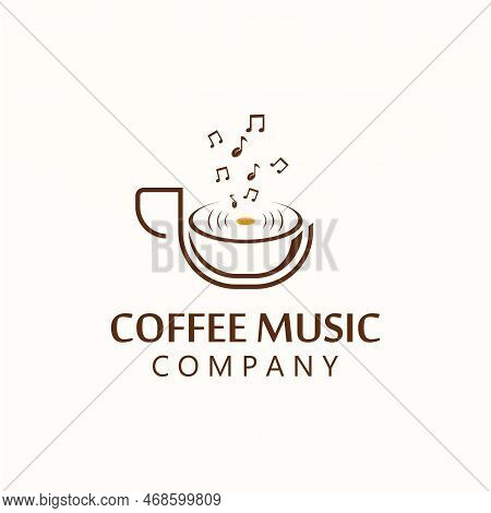 Coffee Music Vector Creative Logo Template