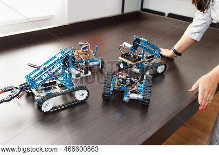 A Collection Of Interesting Children's Electronic Design Machines Running On Batteries. Manually Ass