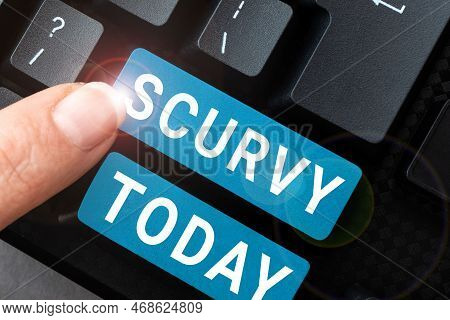 Text Sign Showing Scurvy. Word For Disease Caused By A Lack Of Vitamin C Vile Person