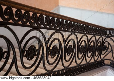 Nimes, Occitanie, France, 12 31 2022 - Detail Of A Staircase In The City Hall