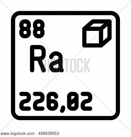 Radium Chemical Element Line Icon Vector. Radium Chemical Element Sign. Isolated Contour Symbol Blac
