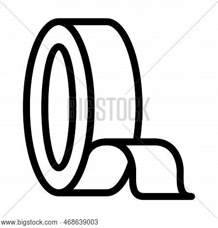 Adhesive Cloth Tape First Aid Line Icon Vector. Adhesive Cloth Tape First Aid Sign. Isolated Contour