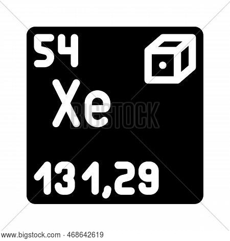 Xenon Chemical Element Glyph Icon Vector. Xenon Chemical Element Sign. Isolated Symbol Illustration