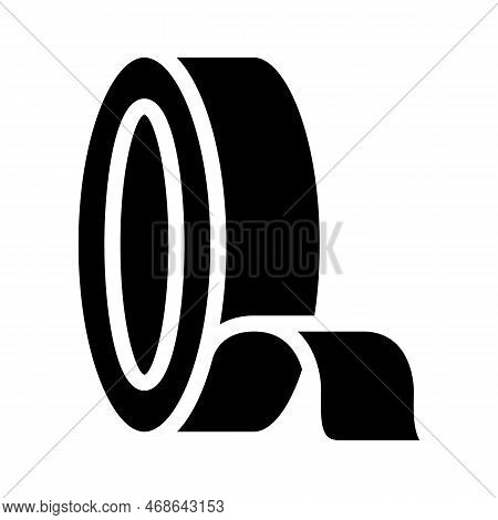 Adhesive Cloth Tape First Aid Glyph Icon Vector. Adhesive Cloth Tape First Aid Sign. Isolated Symbol