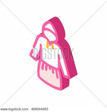 Sweater Dress Tulle Skirt Girl Baby Cloth Isometric Icon Vector. Sweater Dress Tulle Skirt Girl Baby