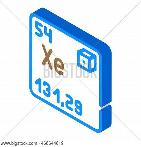 Xenon Chemical Element Isometric Icon Vector. Xenon Chemical Element Sign. Isolated Symbol Illustrat