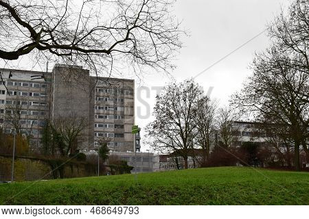 Mainz, Germany - 01 09 2023: Hospital Building Of Uniklinik