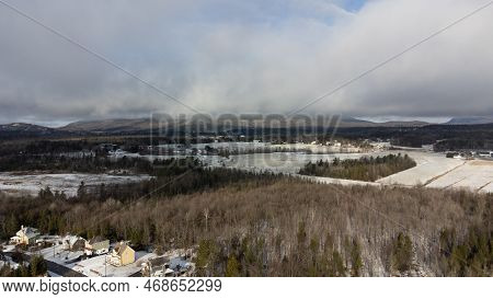 View Of Part Of The City Of Magog Near Lake Memphremagog In Winter