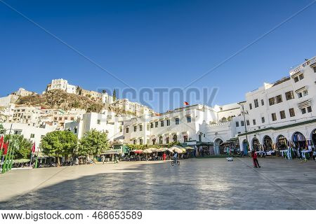 Main Square In Moulay Idriss, Morocco, North Africa