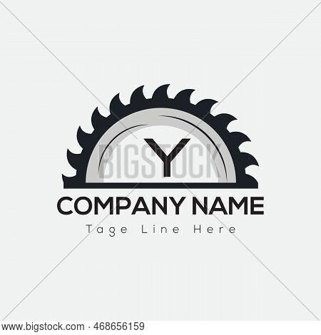 Carpenter Logo On Letter Y Template. Carpenter On Y Letter, Initial Carpenter Sign Concept, Real Est