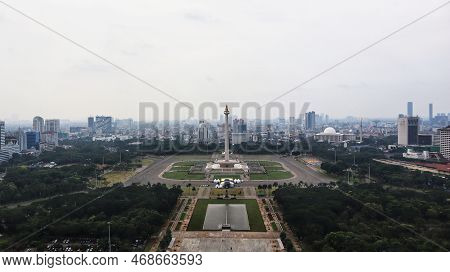 Jakarta, Indonesia - October 14, 2022: Photo Of Tugu Monas (monumen Nasional) Or National Monument O