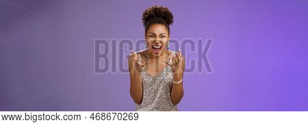 Annoyed Bothered African American Woman Pissed Freak-out Shouting Complaining Fed Up Found Out Boyfr