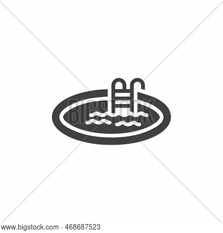 Swimming Pool Vector Icon. Filled Flat Sign For Mobile Concept And Web Design. Jacuzzi Bath Glyph Ic